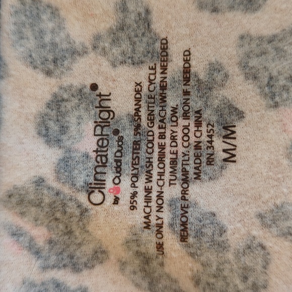 Cuddl Duds Climate Right Animal Print Leggings MEDIUM Pink Leopard - Picture 3 of 11